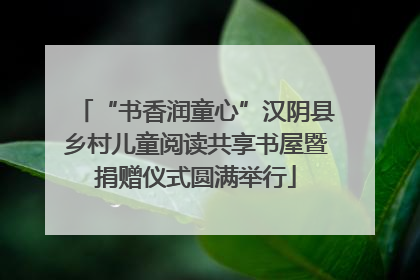 “书香润童心”汉阴县乡村儿童阅读共享书屋暨捐赠仪式圆满举行